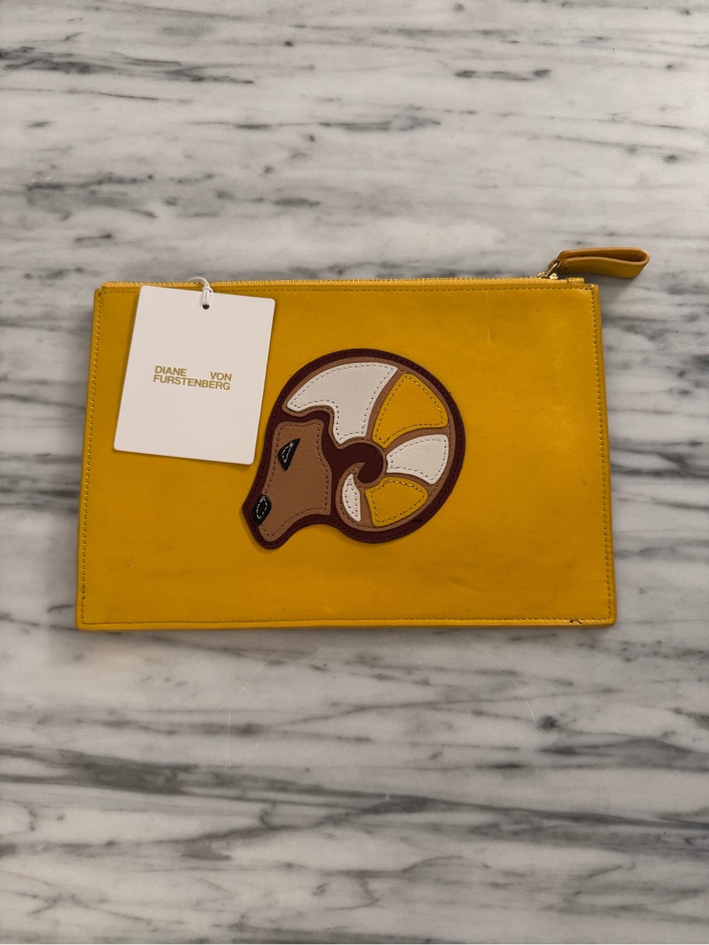 Diane Von Furstenberg Yellow Aries Pouch